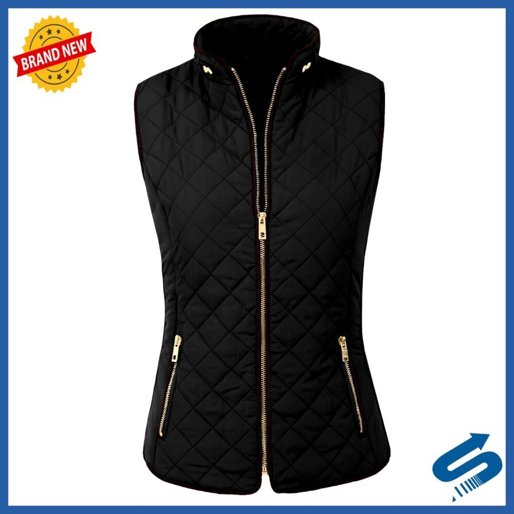 Lightweight Quilted Zip Up Vest Sleeveless Jacket Weatherproof Padded